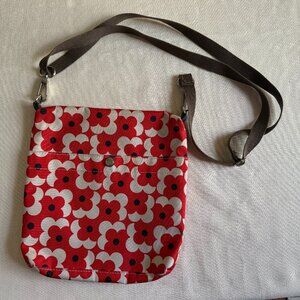 Orla Kiely Target Crossbody Bag Purse Red White Black Geometric Flower